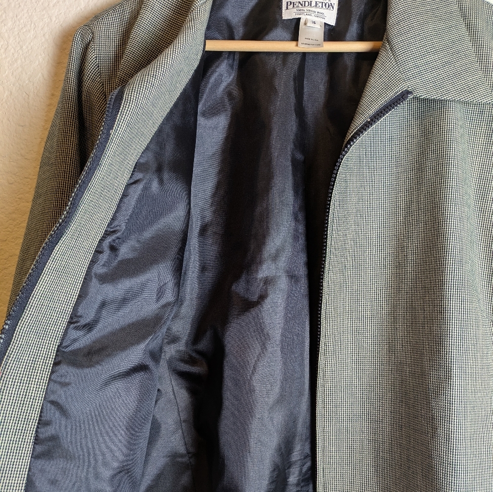 Pendleton Women's Virgin Wool Zip Jacket Blazer U… - image 6